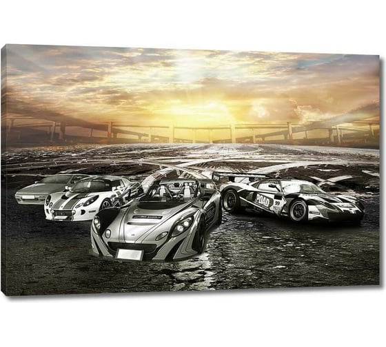 Картина Первое ателье "Спортивные автомобили на закате" 115x77 ШxВ ps28808-5 1