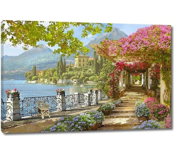 Картина Первое ателье "Цветочный сад рядом с набережной" 60x40 ШxВ ps28424-3