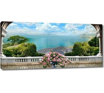 Картина Первое ателье "Терраса с красивыми цветами посередине" 115x55 ШxВ ps28260-5