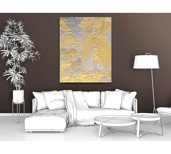 Картина Первое ателье Фреска с шикарной жар-птицей 48x60 ШxВ ps28531-2