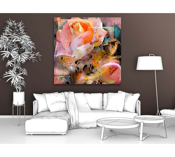 Картина Первое ателье "Яркая абстракция с цветами" 80x79 ШxВ ps28537-4