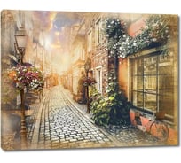 Картина Первое ателье "Яркий закат на узкой улочке" 80x64 ШxВ ps28496-4