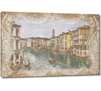 Картина Первое ателье "Старинная фреска в рамке с видом на канал в Венеции" 35x23 ШxВ ps28512-1