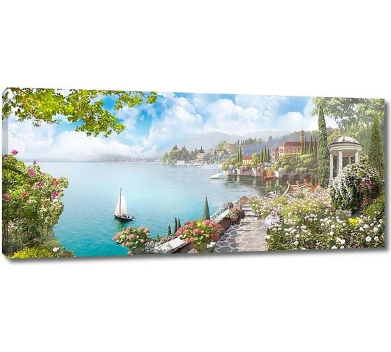 Картина Первое ателье "Яркие сады на набережной" 80x36 ШxВ ps28461-4