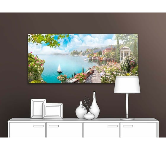 Картина Первое ателье "Яркие сады на набережной" 80x36 ШxВ ps28461-4