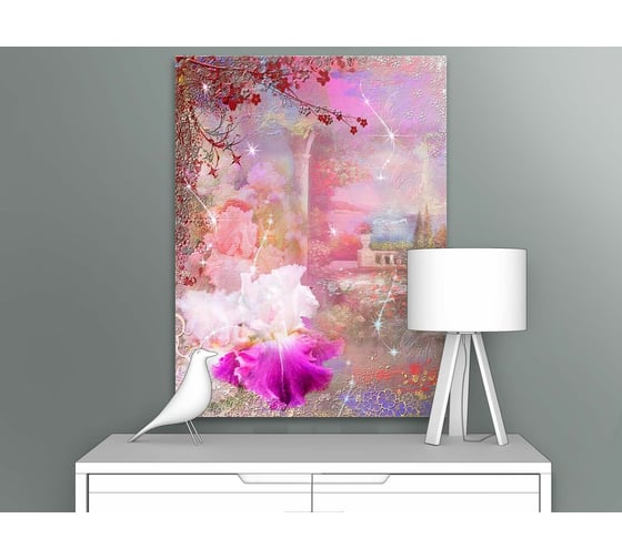 Картина Первое ателье "Цветы на фоне сада" 45x60 ШxВ ps28552-2