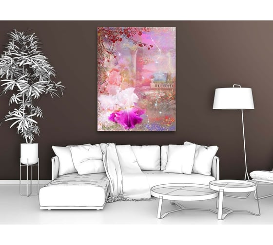 Картина Первое ателье "Цветы на фоне сада" 45x60 ШxВ ps28552-2