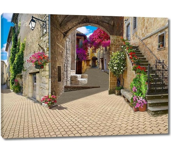 Картина Первое ателье "Солнечный денёк на живописных улочках" 80x60 ШxВ ps28703-4 1