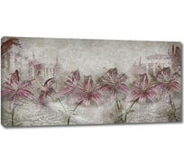 Картина Первое ателье "Серая абстракция с цветами" 80x40 ШxВ ps28734-4