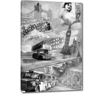 Картина Первое ателье "Черно-белый коллаж со старинной архитектурой" 35x53 ШxВ ps28762-1