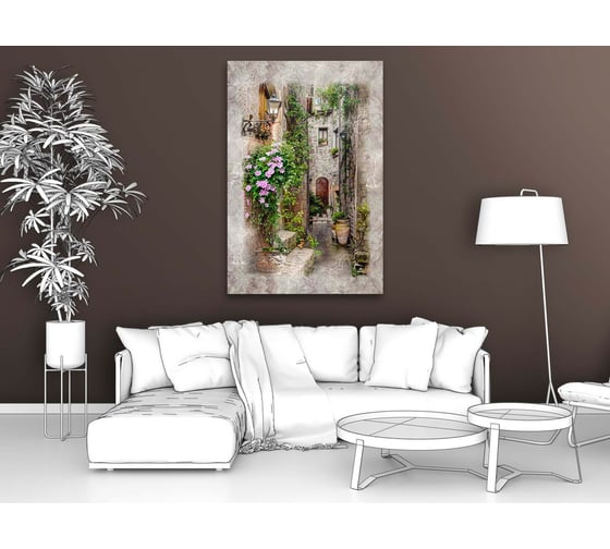 Картина Первое ателье "Узкая улица с кирпичными домами" 60x90 ШxВ ps28593-3