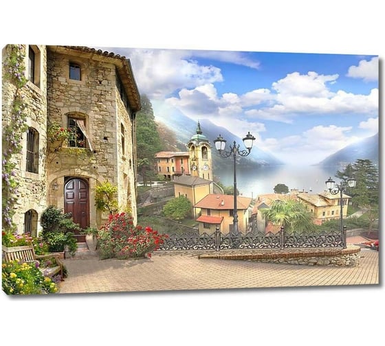 Картина Первое ателье "Солнечная улица с кирпичными домами" 35x23 ШxВ ps28644-1 1