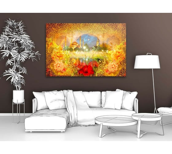 Картина Первое ателье "Яркая абстракция с розами" 35x23 ШxВ ps28586-1