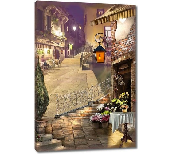 Картина Первое ателье "Улица города в фонарях в вечернее время" 35x53 ШxВ ps28584-1 1