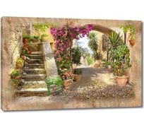 Картина Первое ателье "Улица с прекрасными цветами в горшках" 90x60 ШxВ ps28712-2