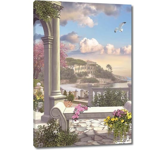 Картина Первое ателье "Терраса с каменной скамейкой" 60x90 ШxВ ps28727-3 1