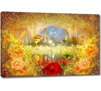 Картина Первое ателье "Яркая абстракция с розами" 60x40 ШxВ ps28586-3