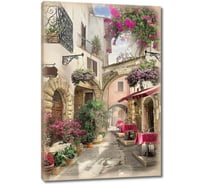 Картина Первое ателье "Солнечная и светлая улица с кафе" 60x90 ШxВ ps28594-3