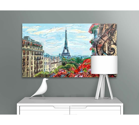 Картина Первое ателье "Рисунок прекрасного Парижа с балкона" 60x34 ШxВ ps28632-3