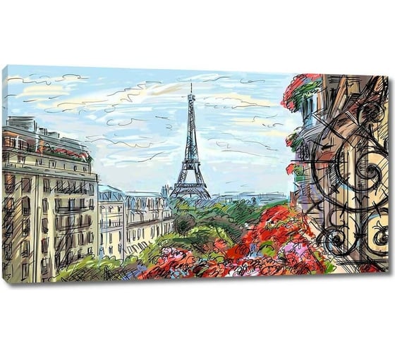 Картина Первое ателье "Рисунок прекрасного Парижа с балкона" 35x20 ШxВ ps28632-1 1
