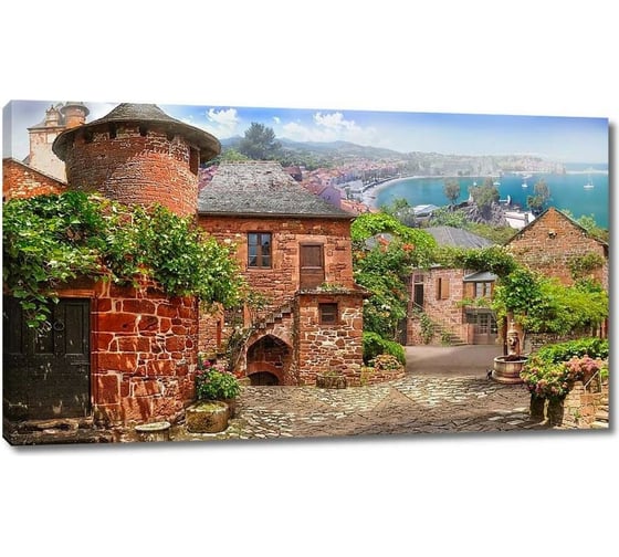 Картина Первое ателье "Улица с красными кирпичными домами" 80x46 ШxВ ps28730-4 1