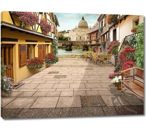 Картина Первое ателье "Солнечный день в маленьком городке" 80x60 ШxВ ps28702-4 1