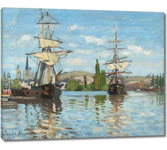 Картина Первое ателье репродукция "Суда на Сене в Руане" 80x65 ШxВ ps105973-4