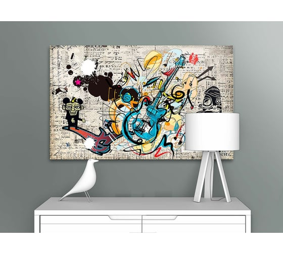 Картина Первое ателье "Рисованная гитара" 80x50 ШxВ ps95049-4
