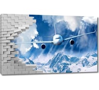 Картина Первое ателье "Самолет ломает стену, пролетая над горами" 35x22 ШxВ ps94956-1