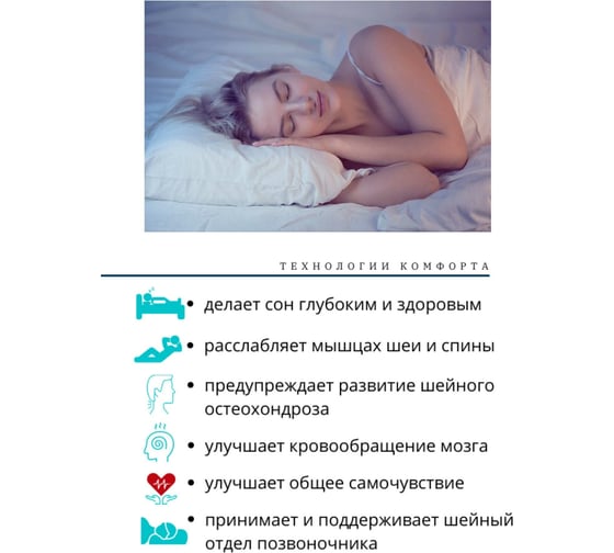Ортопедическая подушка ПРОСТО ПОДУШКА с эффектом памяти для детей и взрослых "№1" К1501