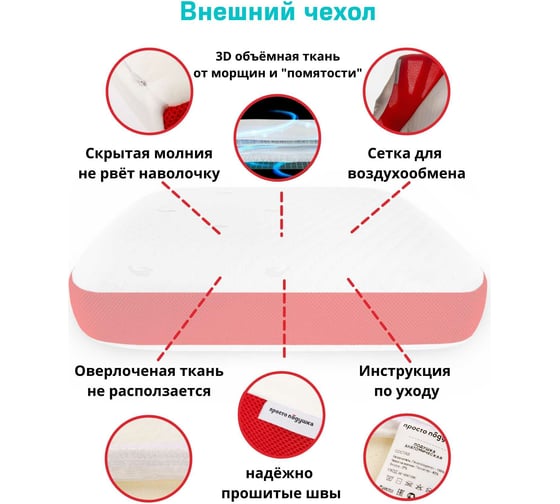 Ортопедическая подушка ПРОСТО ПОДУШКА с эффектом памяти для детей и взрослых "№14" К1014