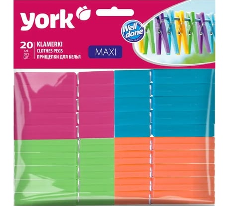 Прищепки YORK Макси 20 шт 096060