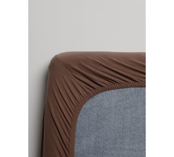Простыня Ночь нежна 4035-2 на резинке, коричневый, кулирка, 120 гр, 160x200x20, стандарт 4660056171756