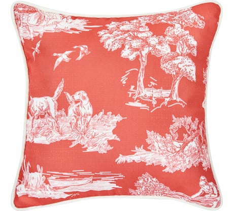 Декоративная подушка Moroshka Klassika 2.0 40x40 см, на потайной молнии, цвет белый, коралловый 926-201-02