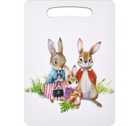 Разделочная доска MARMITON "Семейка зайцев", деревянная, 29x21x0.6 см 17649