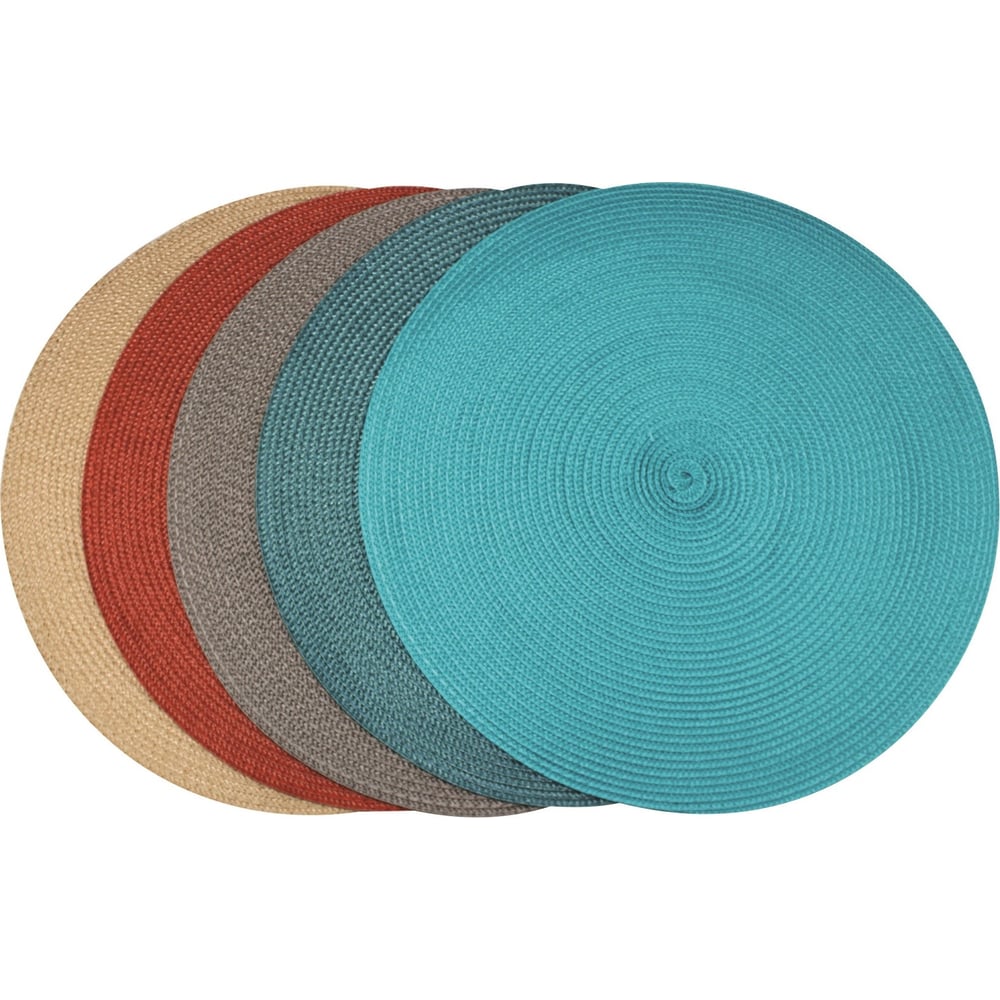 Подстановочная салфетка плейсмат КОШКИН ДОМ круглая 38 см, под рогожку ...