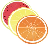 Подстановочная салфетка плейсмат КОШКИН ДОМ круглая 38 см, под рогожку, ФРУКТЫ, ПП 50-10-007