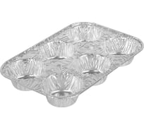 Набор алюминиевых форм MARMITON 6 ячеек, 25x16,5 см, 3 штук/упаковка, серебро 17398