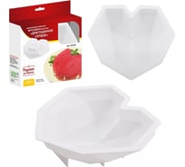 Силиконовая форма для муссовых тортов МУЛЬТИДОМ Драгоценное сердце размер 20х22х5,5 см VL80-303