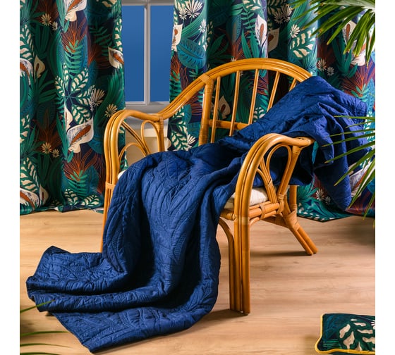 Стеганое покрывало Moroshka Shangri La 210x220 см, синий B06-43