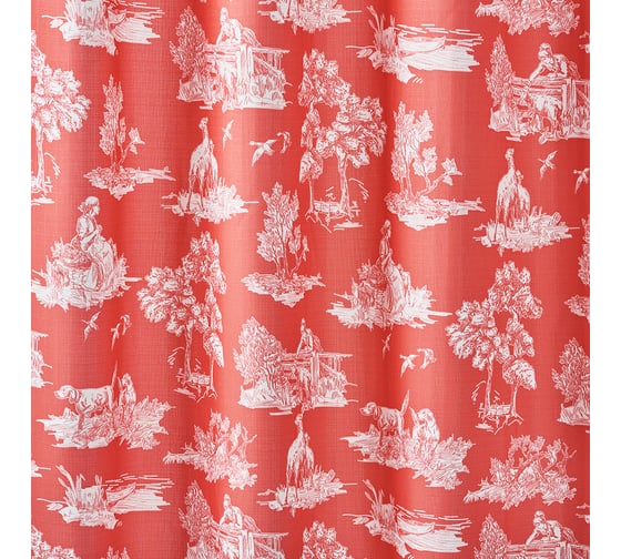 Готовая штора Moroshka Klassika 2.0 140x260 см, крепление шторная лента, красный/белый 926-207-02