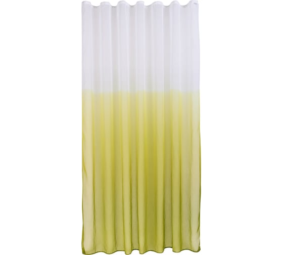 Тюль Moroshka Narassvete 250x260 см, крепление шторная лента, белый/зеленый 940-206-02