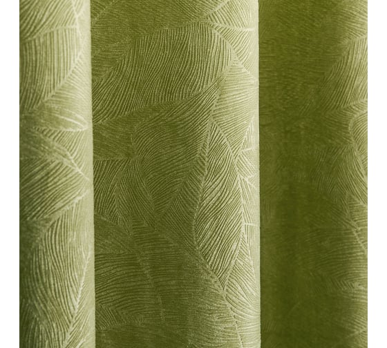 Готовая штора Moroshka Narassvete 140x260 см, крепление шторная лента, зеленый 940-207-01