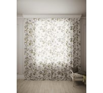 Штора Костромской текстиль Вуаль Гортензии голубые,150х270 см, белый 00-00803542