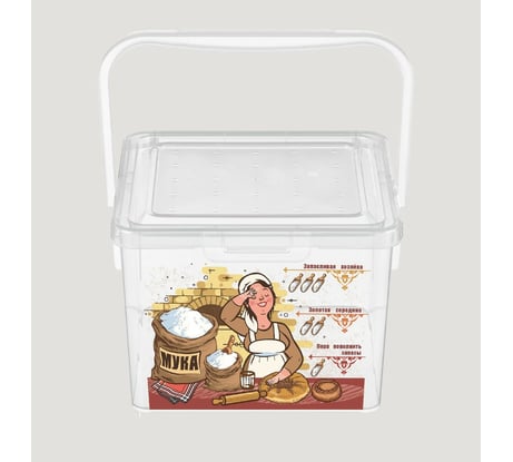 Контейнер для муки с декором Phibo 5.3 л, бесцветный 433212801