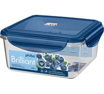 Герметичный контейнер для продуктов Phibo Brilliant квадратный, 1.15 л, синий 431199717