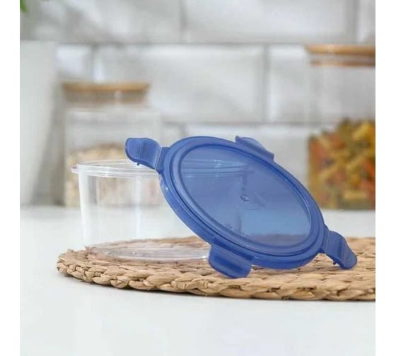 Герметичный контейнер для продуктов Phibo Brilliant круглый, 0.6 л, синий 431199517