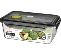Герметичный контейнер для продуктов с клапаном Phibo Brilliant прямоугольный, 1.35 л, черный 431179513