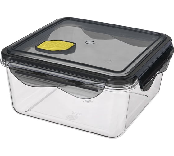 Герметичный контейнер для продуктов с клапаном Phibo Brilliant квадратный, 1.15 л, черный 431179813