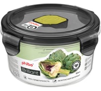 Герметичный контейнер для продуктов с клапаном Phibo Brilliant круглый, 0.6 л, черный 431179613 17208697